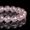 Natural Star Light Pink Quartz Bracelet Pink Crystal Round Bead Bracelet Genuine Natural Pink Quartz