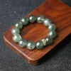 Wealth-Attracting Fortune-Gathering Premium Men's Prosperity Bracelet Natural Rare Green Phantom Quartz Bracelet Birthstone Guardian
