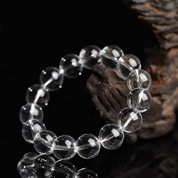 Natural White Crystal Bracelet for Women Collector's Grade Brazilian Raw Stone Genuine Crystal Bracelet for Women Couple's Gift