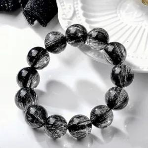 “Divine Grace, Moonlike Beauty: A Heart-Melting Sight” Personal Guardian Series Natural Crystal Bracelet Snowflake Phantom Bracelet
