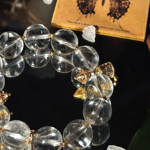 Natural White Crystal Bracelet for Women Collector's Grade Brazilian Raw Stone Genuine Crystal Bracelet for Women Couple's Gift