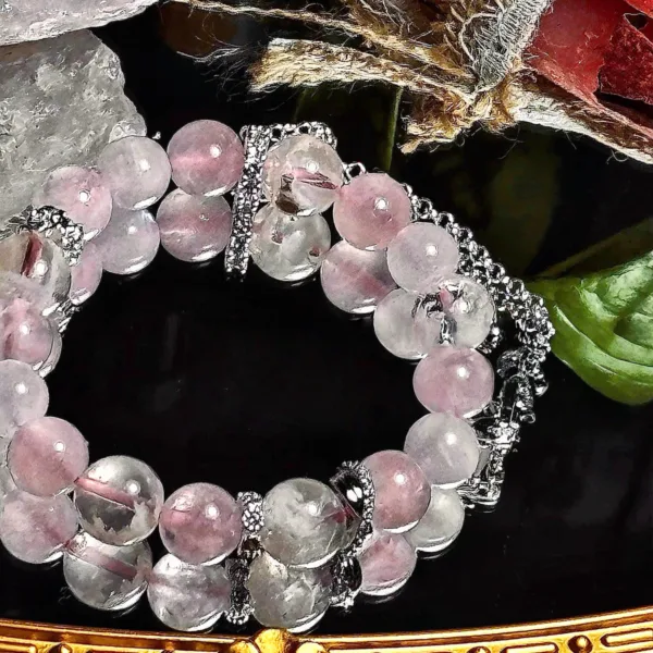 “Divine Grace, Moonlike Beauty: A Heart-Melting Sight” Personal Guardian Series Natural Crystal Bracelet Snowflake Phantom Bracelet