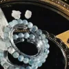 “All Thoughts Dissolve into Emptiness” Angel Blessing Series Natural Crystal Bracelet Aquamarine Snowflake Phantom Bracelet