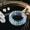 “All Thoughts Dissolve into Emptiness” Angel Blessing Series Natural Crystal Bracelet Aquamarine Snowflake Phantom Bracelet
