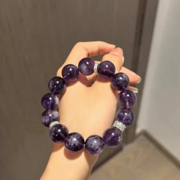 【Purple Fire of the Ninth Palace】 Wealth-Attracting & Fortune-Reversing Purple Spirit Natural Amethyst Bracelet Large Beads Girlfriend Gift Bracelet