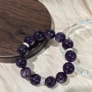 Ocean Blue Crystal Heart Bracelet with Crystal Pearls Women's Wealth-Attracting Jewelry