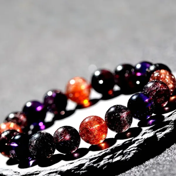 Collector-grade Black Rainbow Bracelet for Men and Women High-end Custom-made Crystal Bracelet with Seven-color Crystals