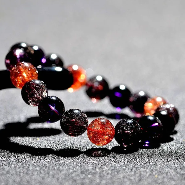 Collector-grade Black Rainbow Bracelet for Men and Women High-end Custom-made Crystal Bracelet with Seven-color Crystals