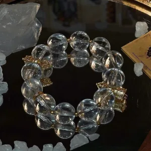 “Divine Grace, Moonlike Beauty: A Heart-Melting Sight” Personal Guardian Series Natural Crystal Bracelet Snowflake Phantom Bracelet