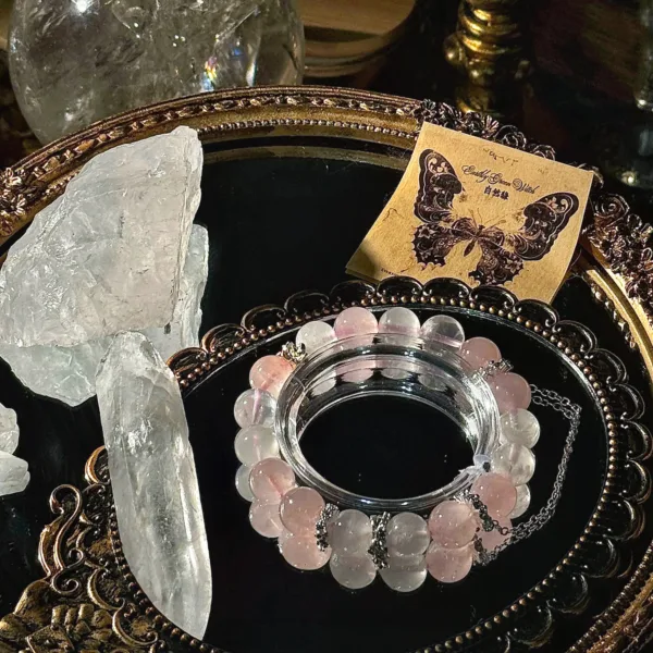 “Divine Grace, Moonlike Beauty: A Heart-Melting Sight” Personal Guardian Series Natural Crystal Bracelet Snowflake Phantom Bracelet